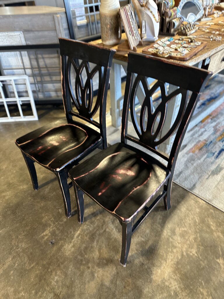 Set 2 Solid Wood Harp Side Chairs