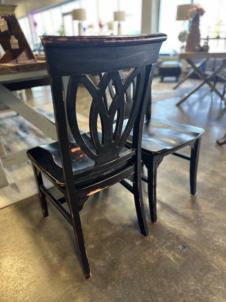 Set 2 Solid Wood Harp Side Chairs