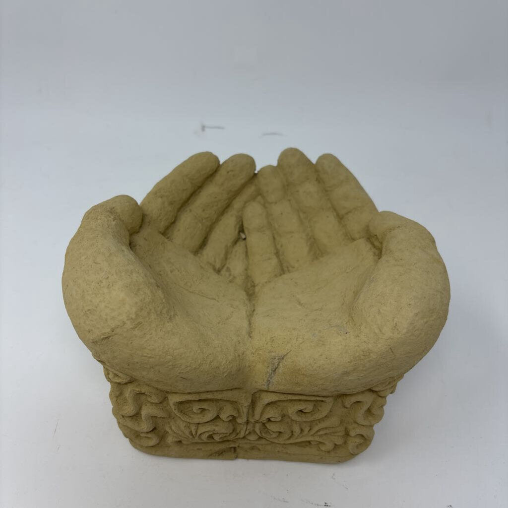 Concrete Cupped Hands Sculpture Dish