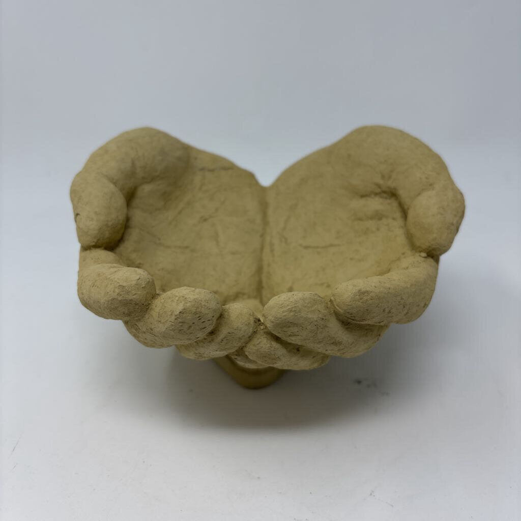 Concrete Cupped Hands Sculpture Dish