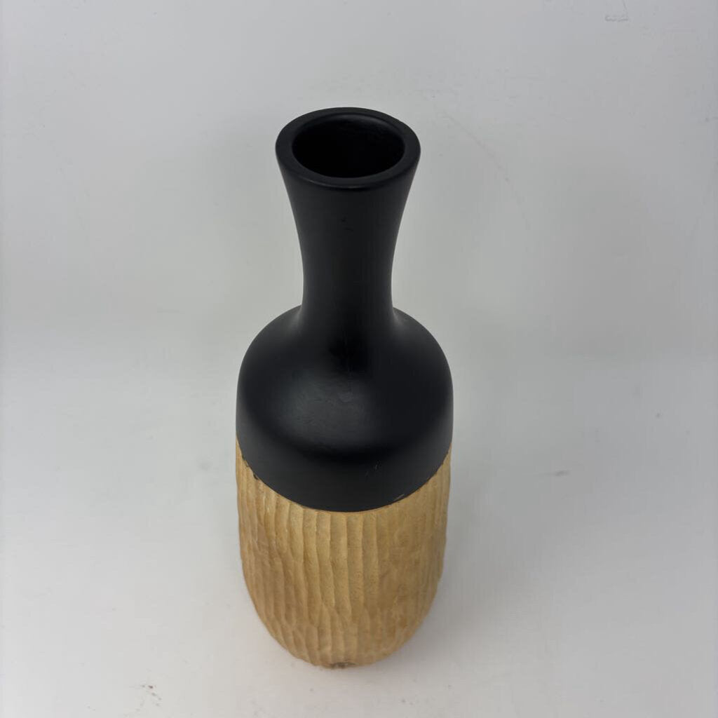 Wood Chiseled 14" Vase