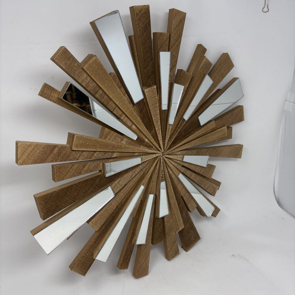 Wood & Mirror Sunburst Art 20 X 20