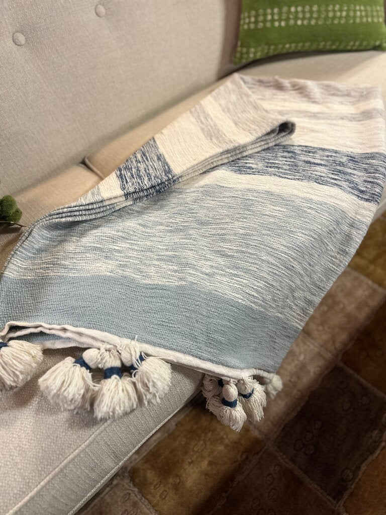 Large Tassel Striped Throw