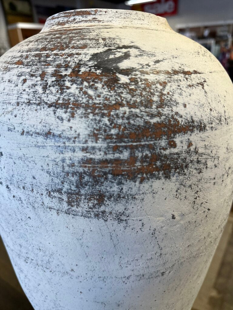 Distressed Ceramic Floor Vase 22"H