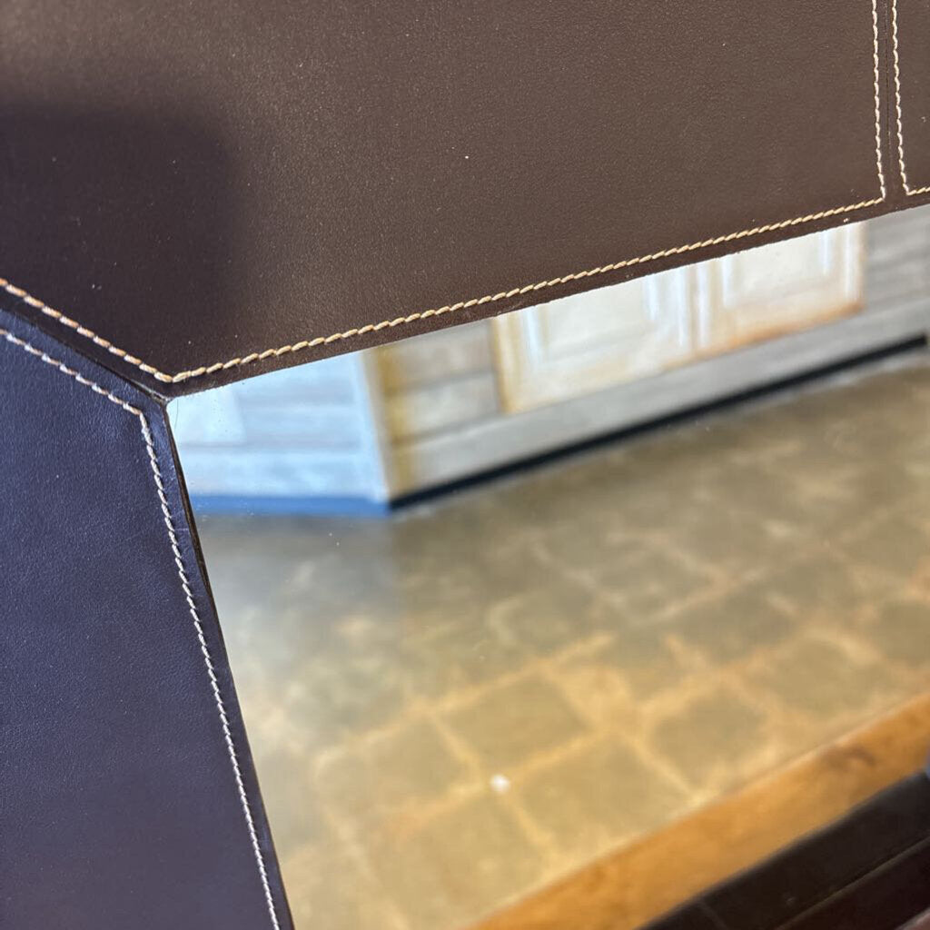 Faux Leather Square Mirror 24 X 24