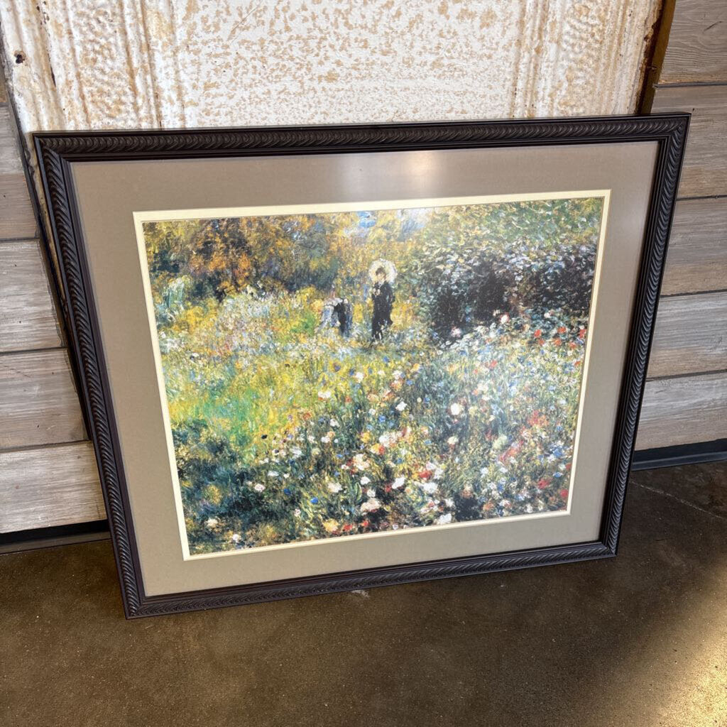 Framed Woman with a Parasol in a Garden