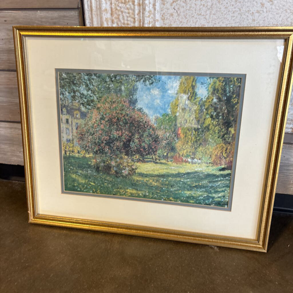 Framed Monet Painting 21.25 X 17.25