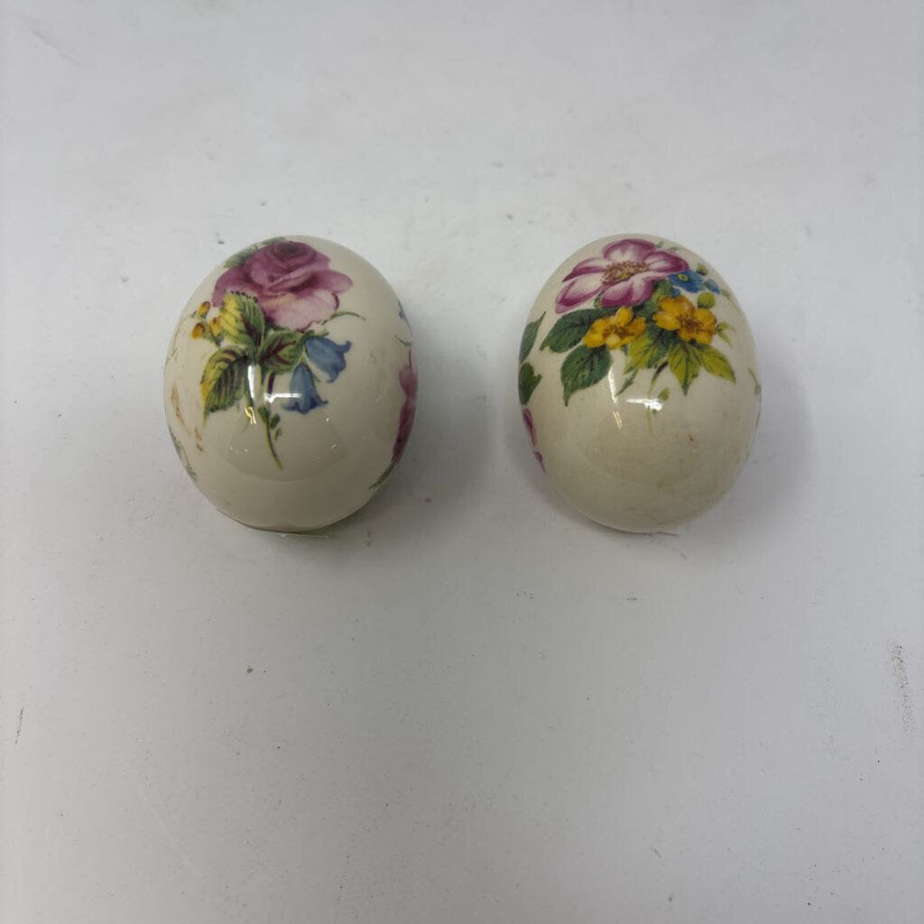 The Egg Lady Porcelain Floral Eggs Pair