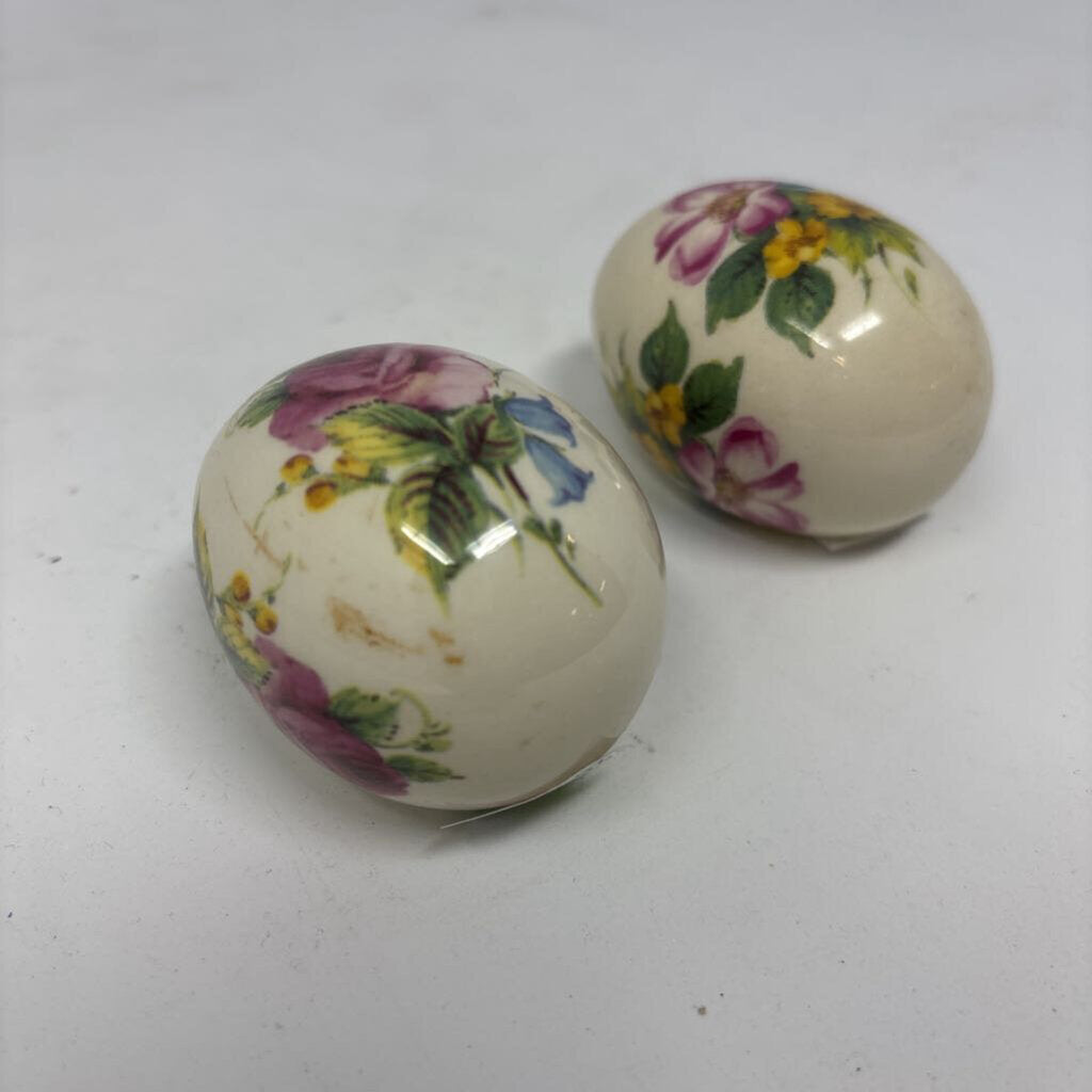The Egg Lady Porcelain Floral Eggs Pair