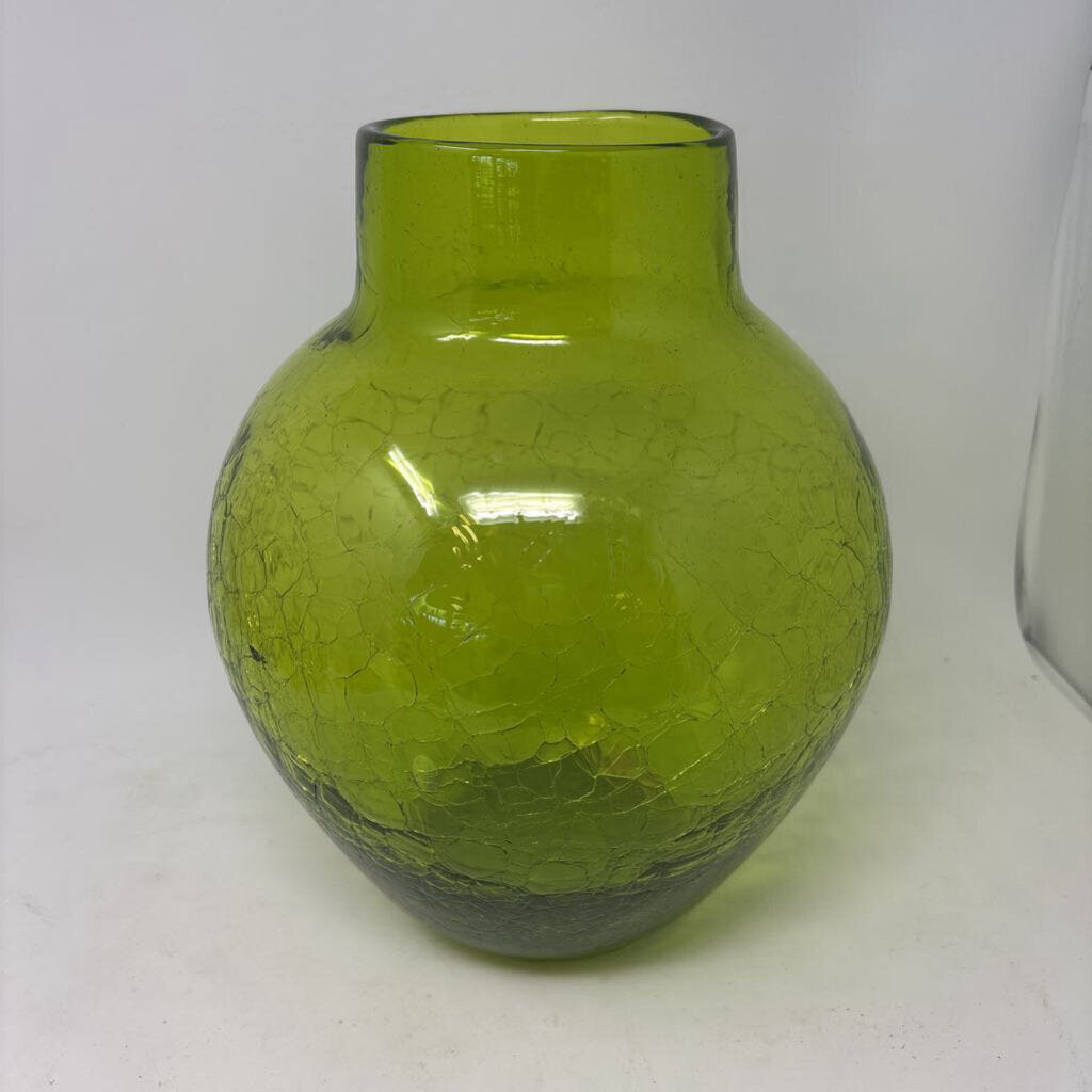 Vintage Crackled Glass Vase