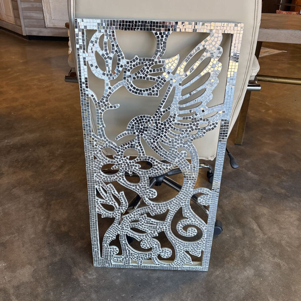 Silver Bird Mirror Decor