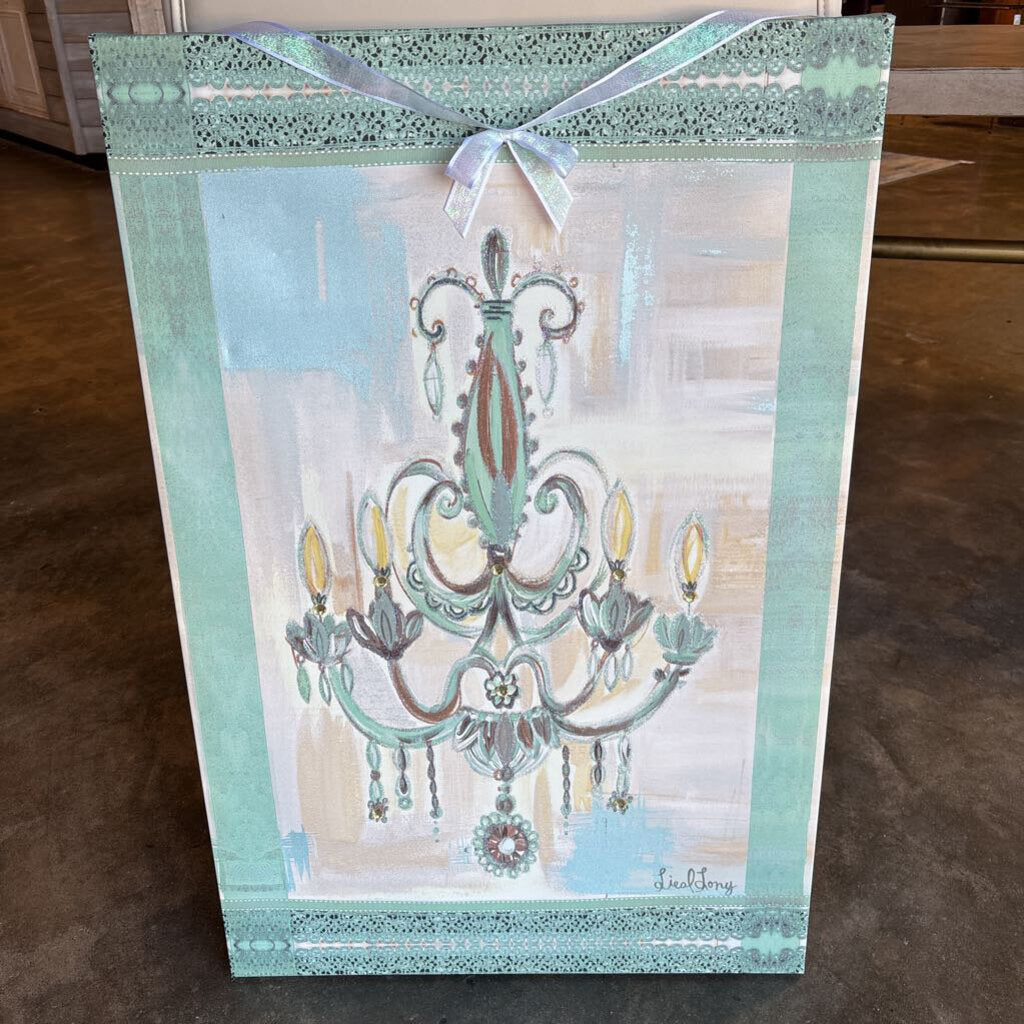 Mixed Media Green Chandelier Decor