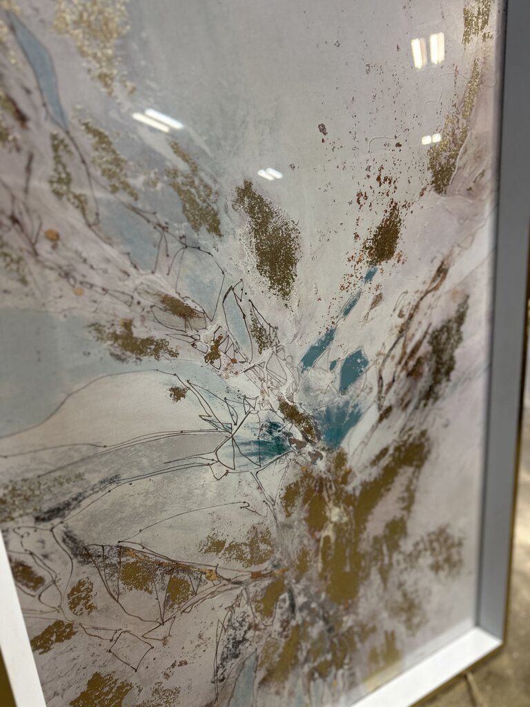 Framed Glass Gold Abstract