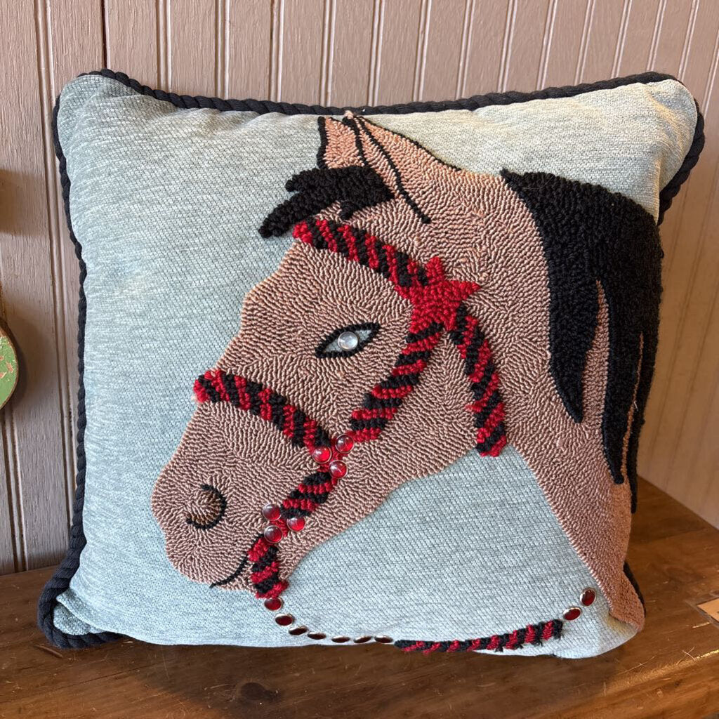 Beaded Horse Pillow