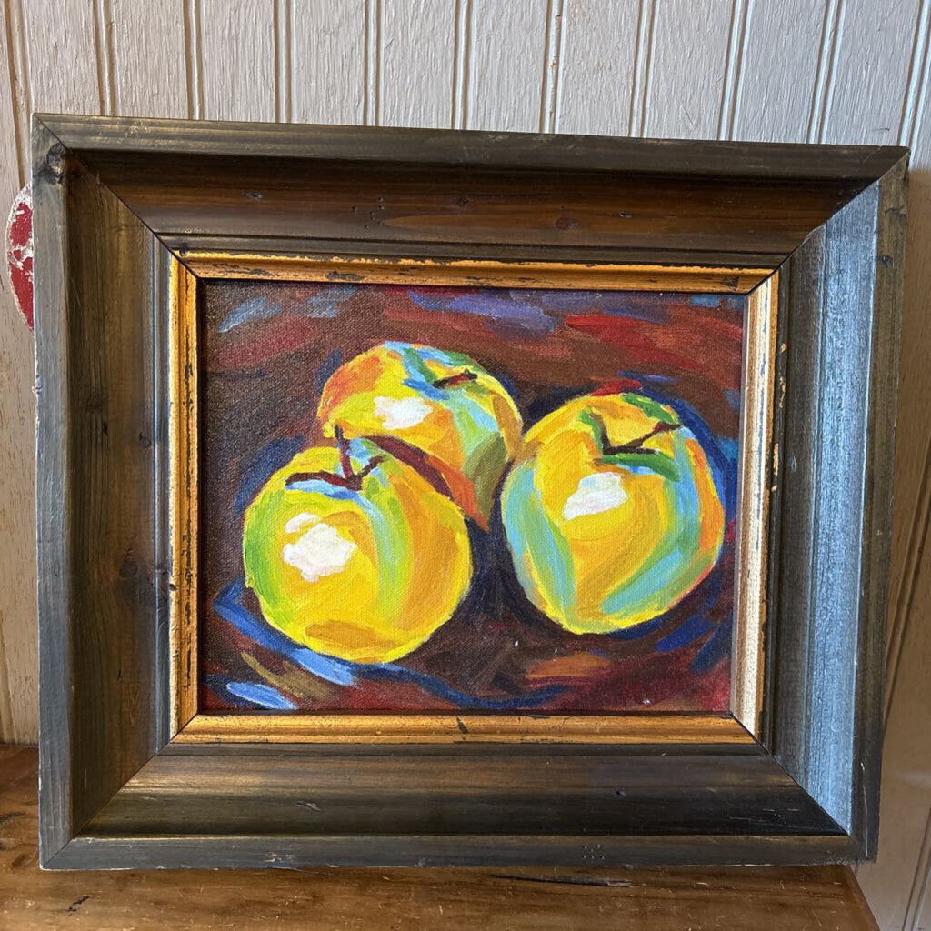 Signed Original Oil Three Apples