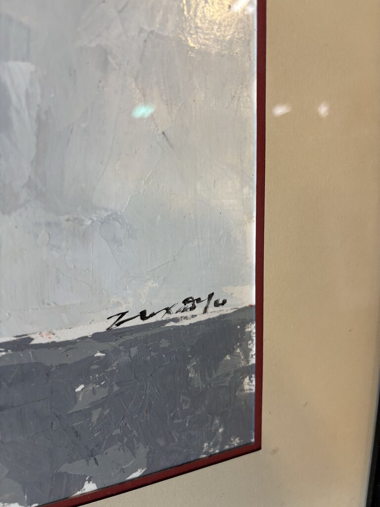 Glassed Framed Floral Oil Numbered