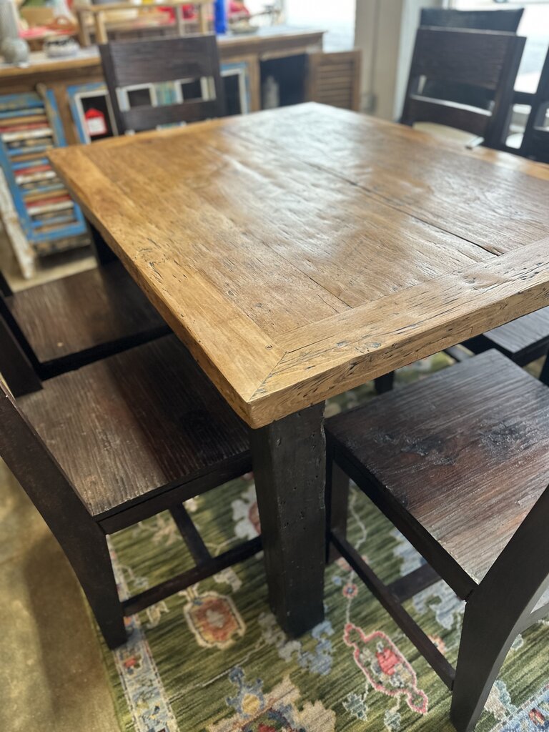 Rustic Handmade Dining Table & 6 Chairs