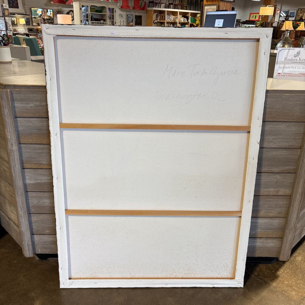 Original Painting of Water Fountains In Park 36 X 48