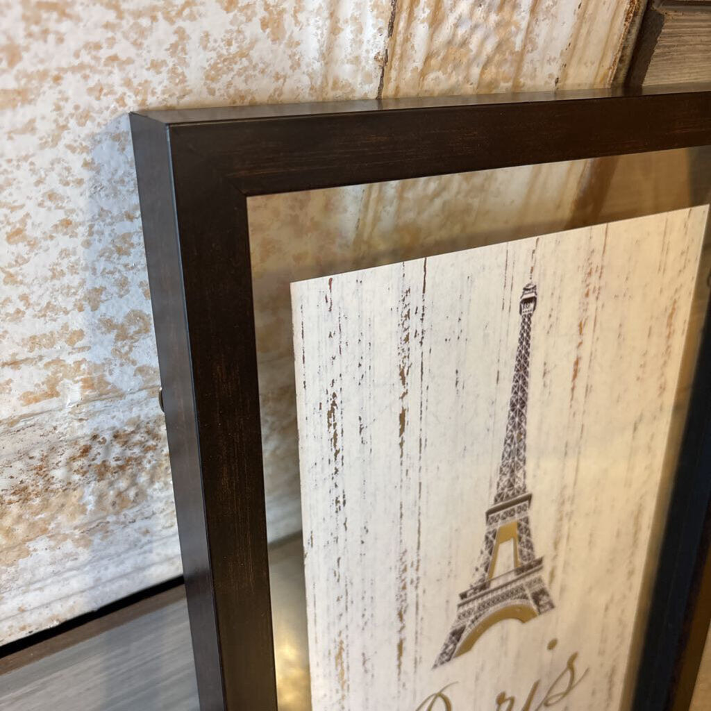 Glass Framed Eiffel Tower Art