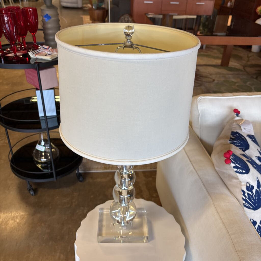 Stacked Crystal Sphere Lucite Base Lamp