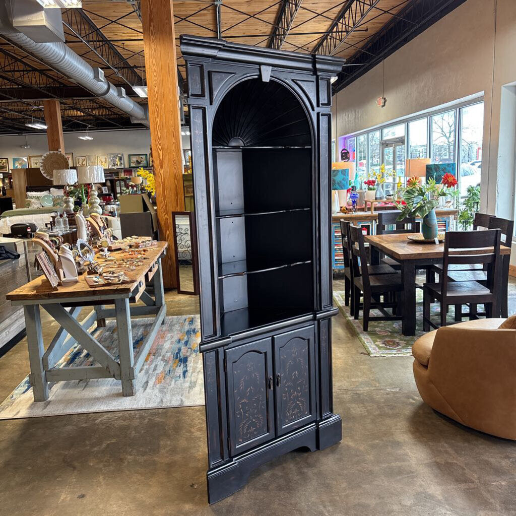 Corner Handcarved Wood Cabinet