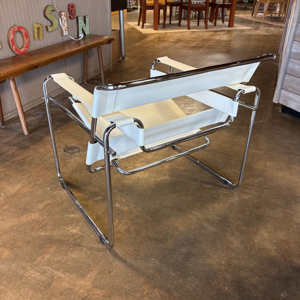 Leather & Tubular MCM Saddle Chair