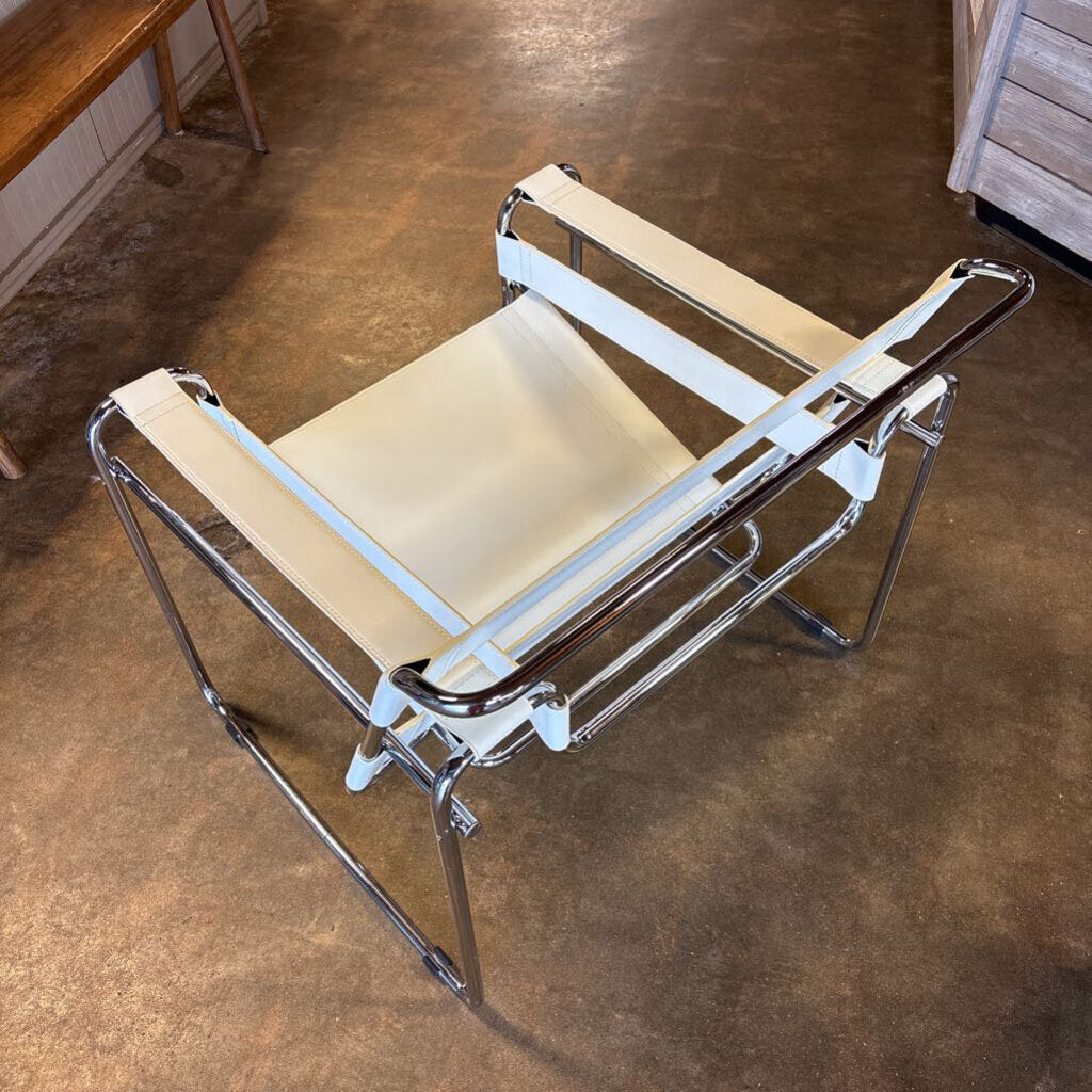 Leather & Tubular MCM Saddle Chair