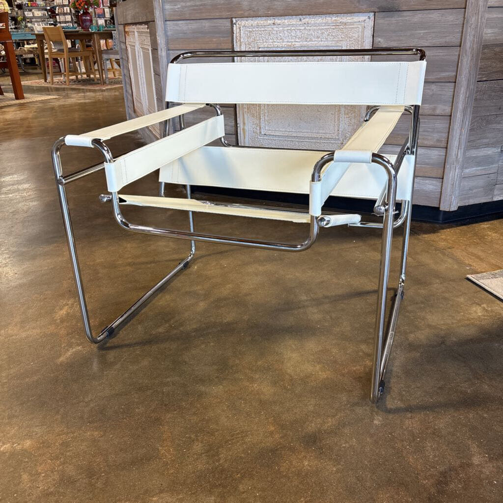 Leather & Tubular MCM Saddle Chair