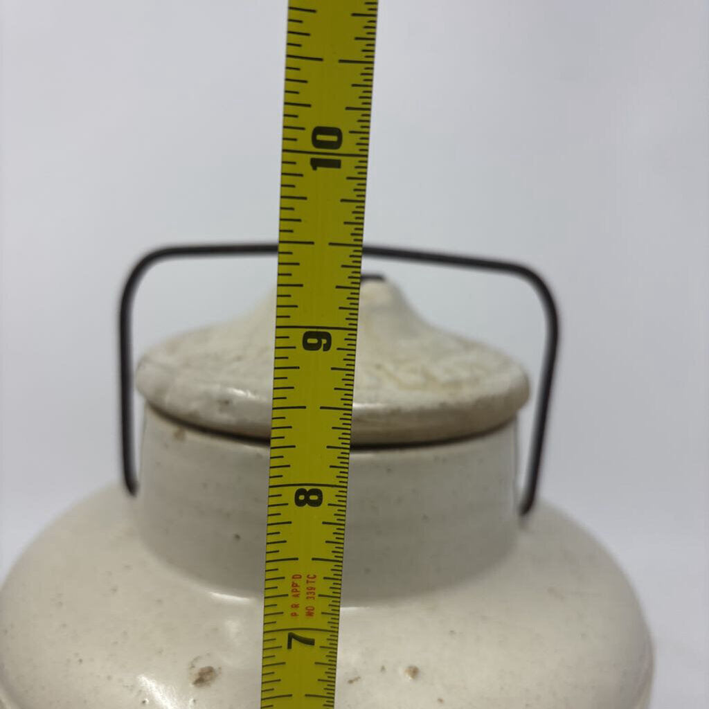 Antique Weir Stonewear With Bail Lock Lid