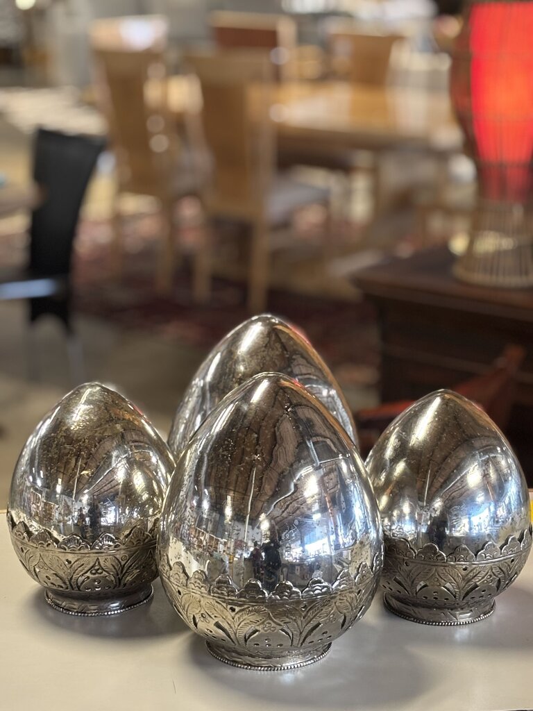 Mercury Glass Luminary Large Egg