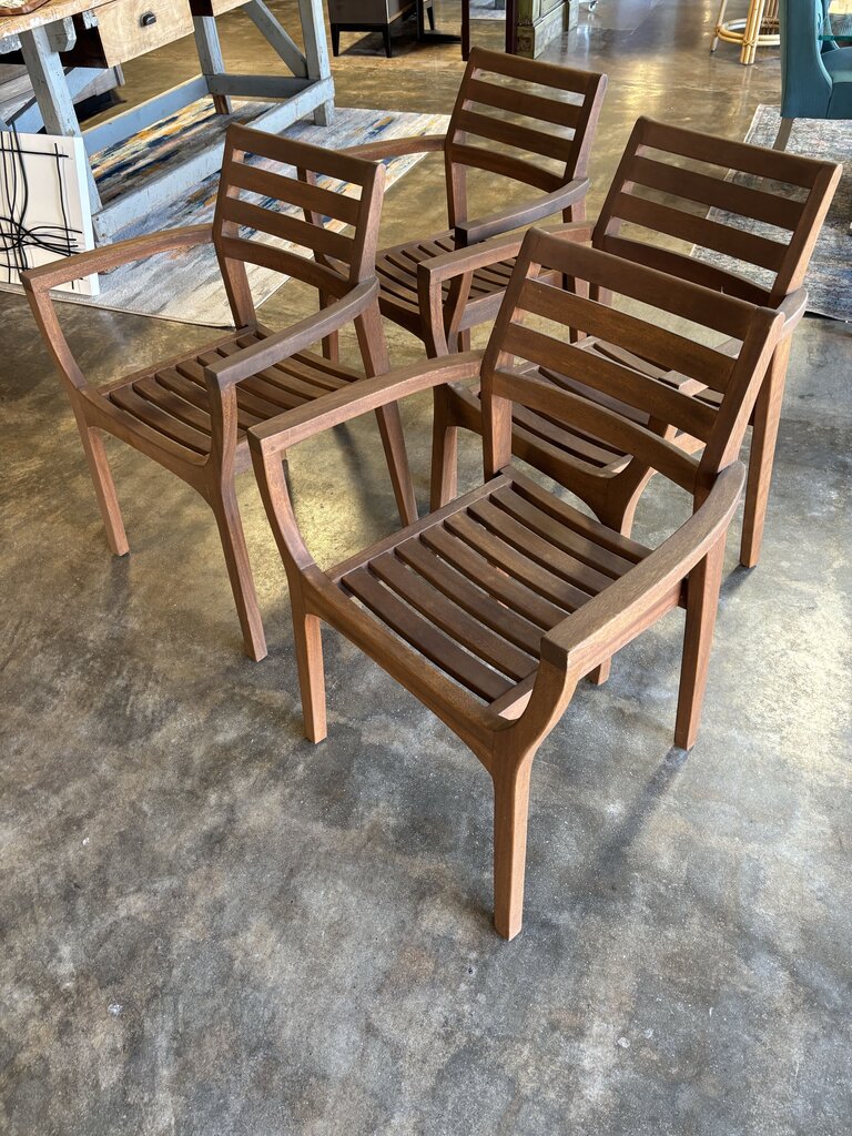 Solid Teak Outdoor Table, Bench & 4 Chairs