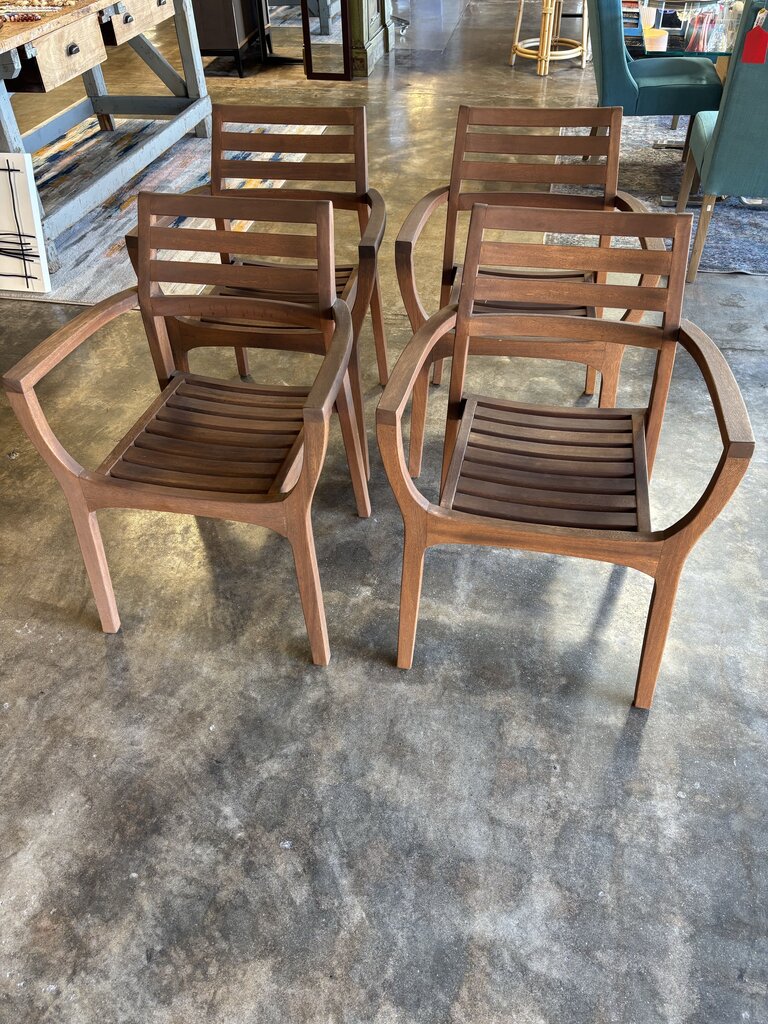 Solid Teak Outdoor Table, Bench & 4 Chairs