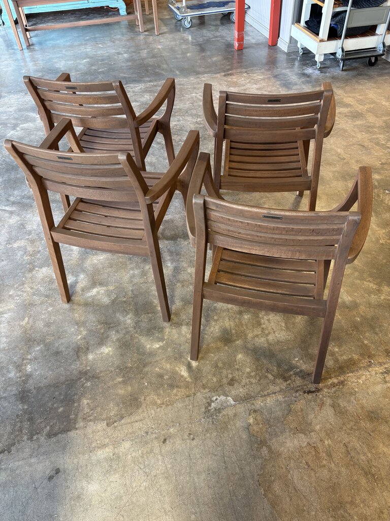 Solid Teak Outdoor Table, Bench & 4 Chairs
