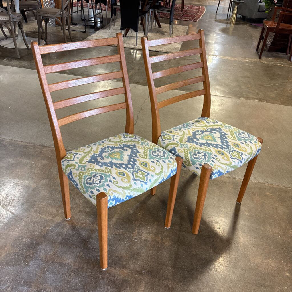 Set 2 Teal Ladder Back Chairs Svegards Markaryd