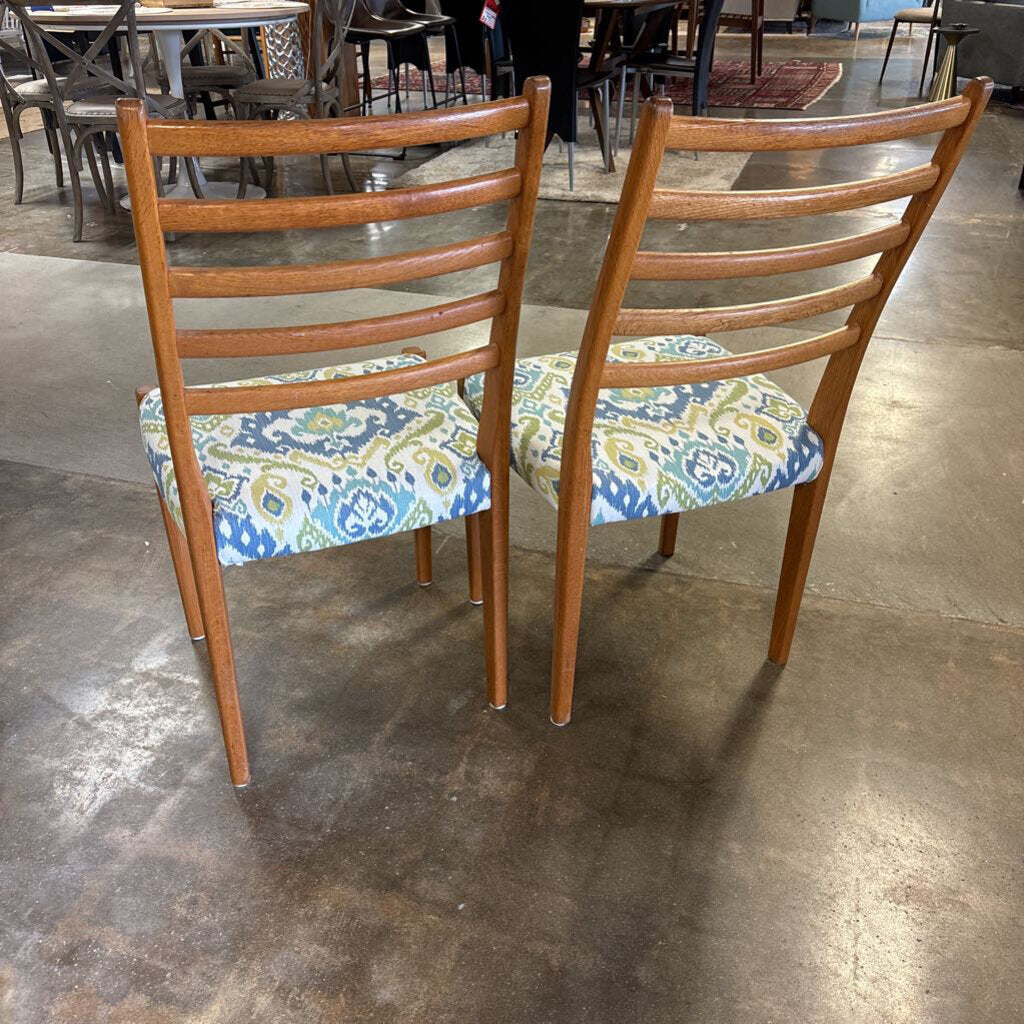 Set 2 Teal Ladder Back Chairs Svegards Markaryd