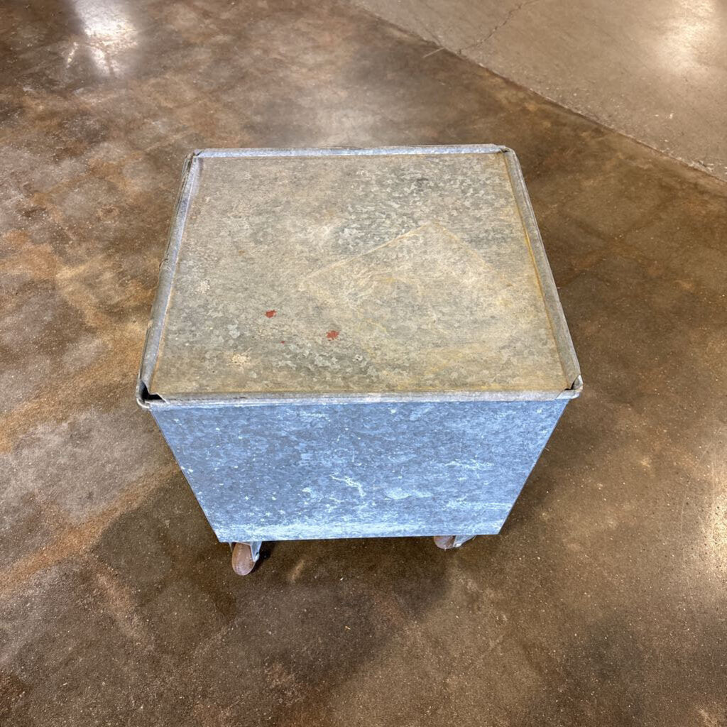 Galvanized Steel Bin on Wheels