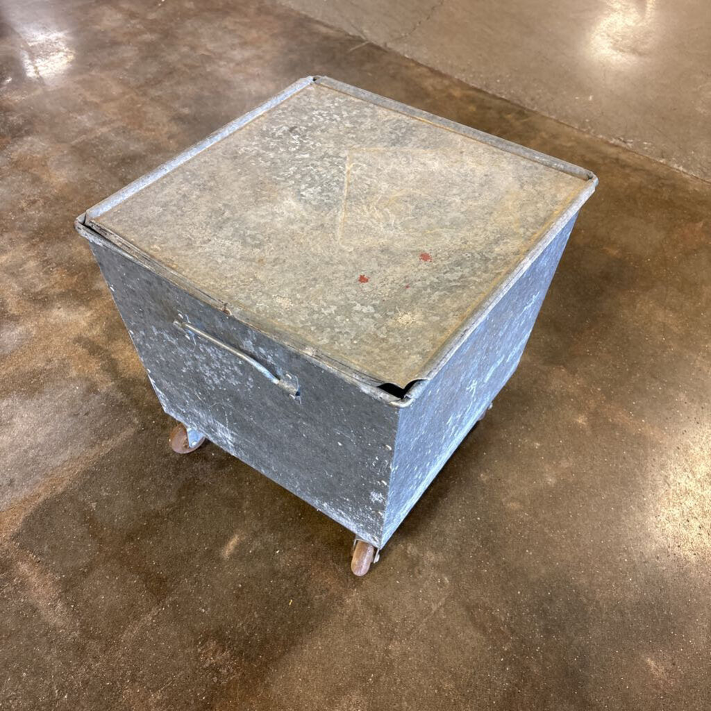 Galvanized Steel Bin on Wheels