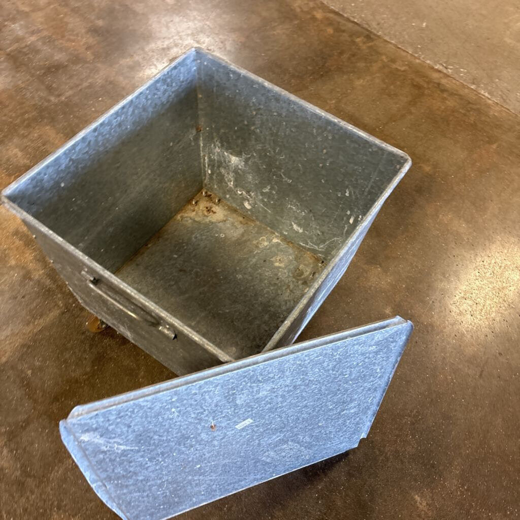 Galvanized Steel Bin on Wheels