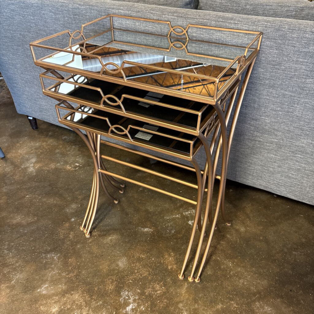 Mirrored/Metal Nesting Tables 3 PC