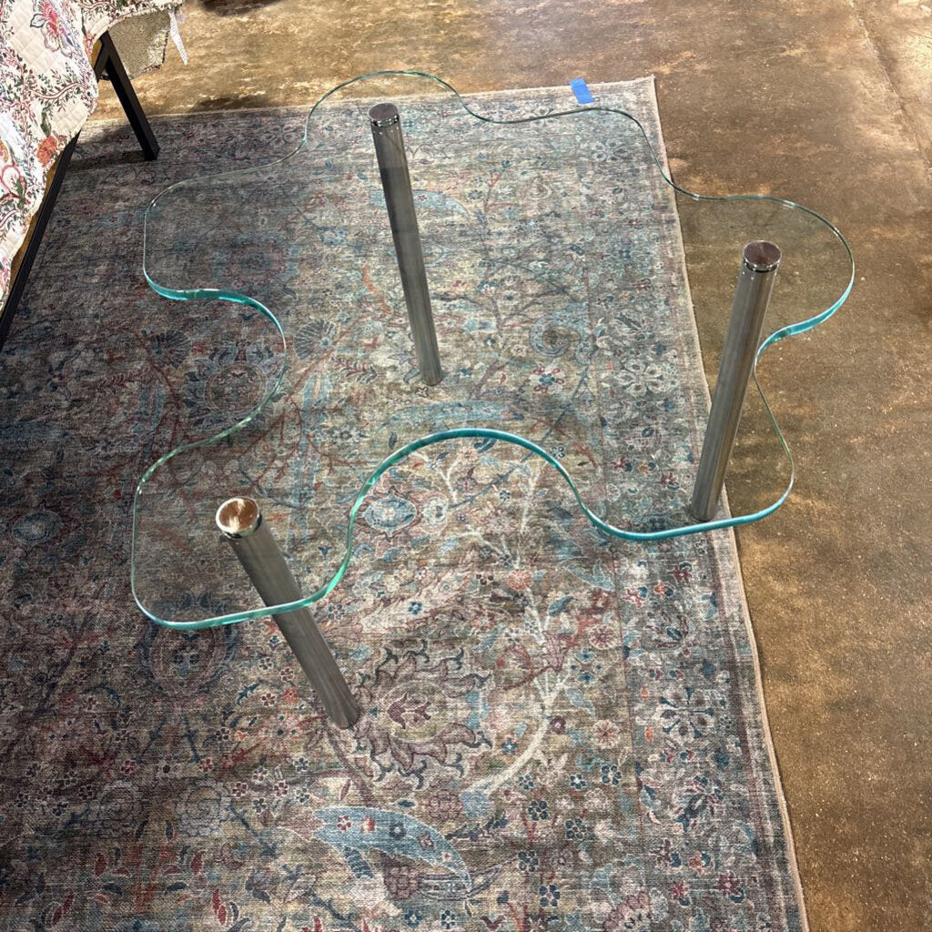 Glass Top Puzzle Piece Coffee Table