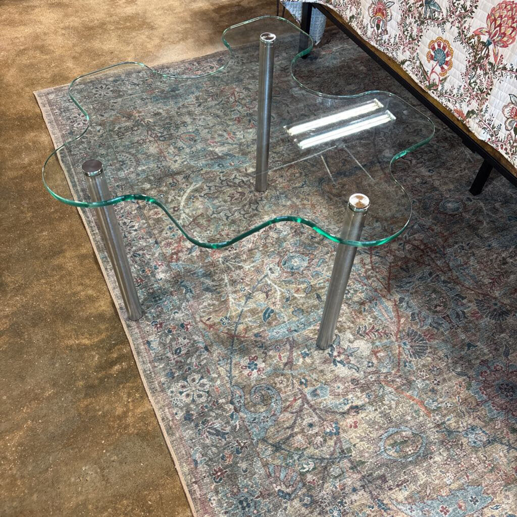 Glass Top Puzzle Piece Coffee Table