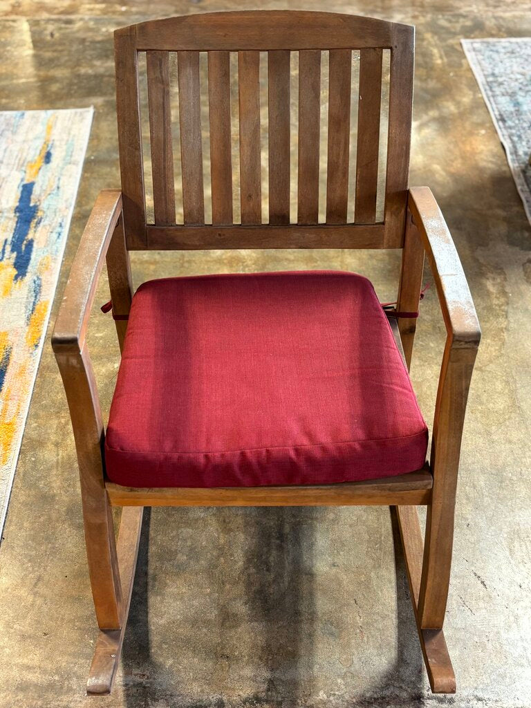 Outdoor Wood Rocker with Cushion