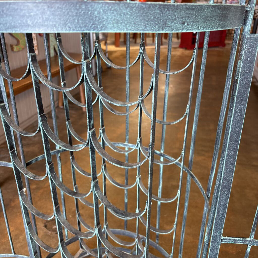 Vintage Wrought Iron Birdcage Wine Cabinet 77"H