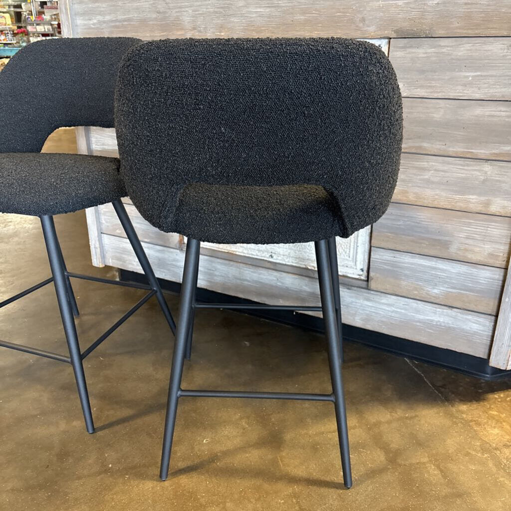 Set 2 Gray Boucle Counter Chairs