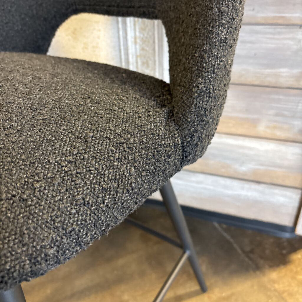 Set 2 Gray Boucle Counter Chairs