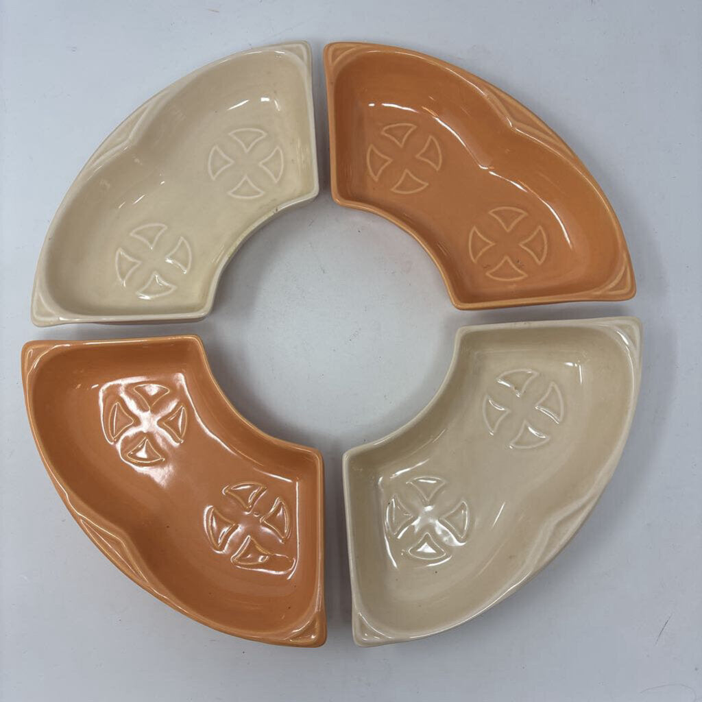 Set 4 Miramar Peach Snack Server