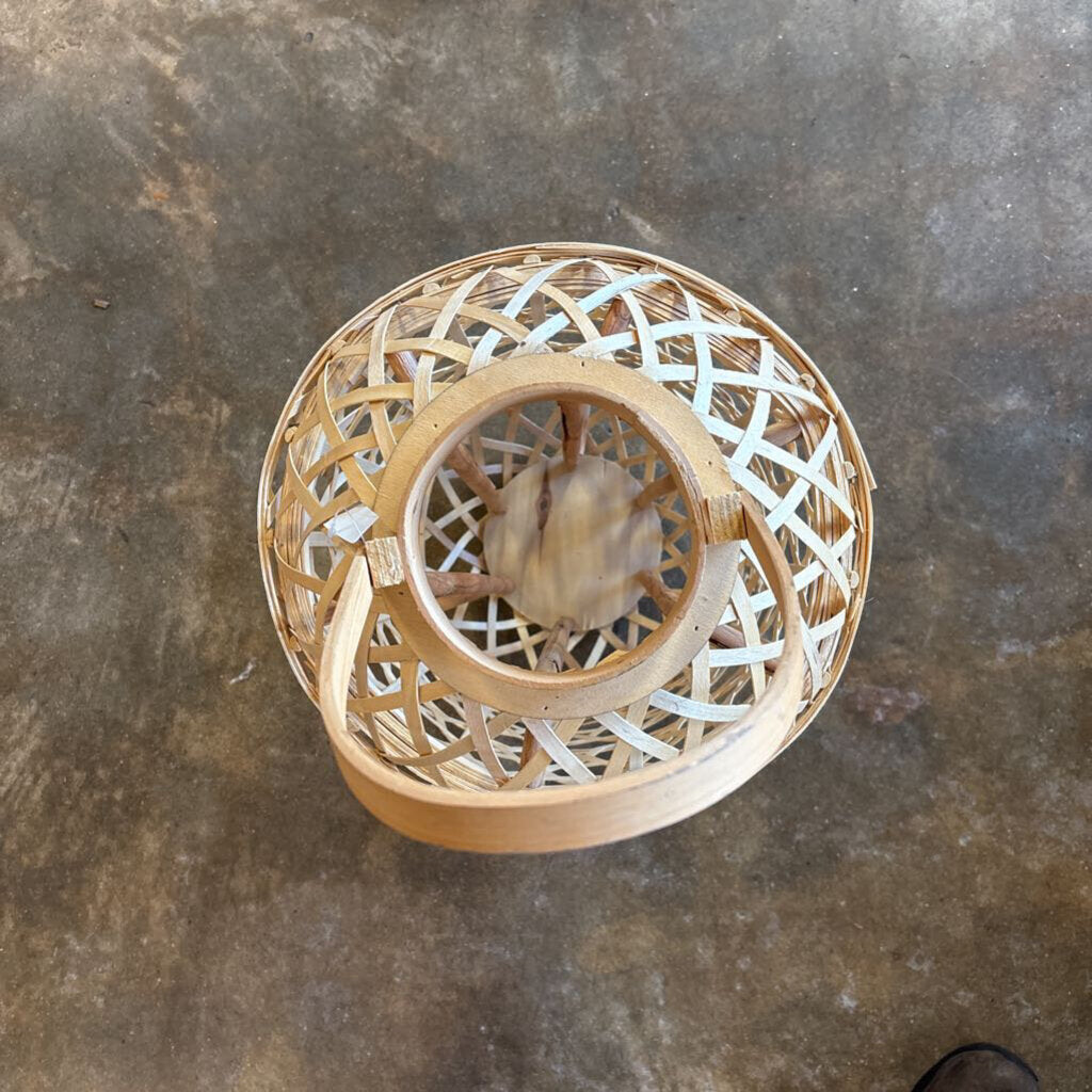 Woven Bamboo Lantern/Candle Holder 23"H
