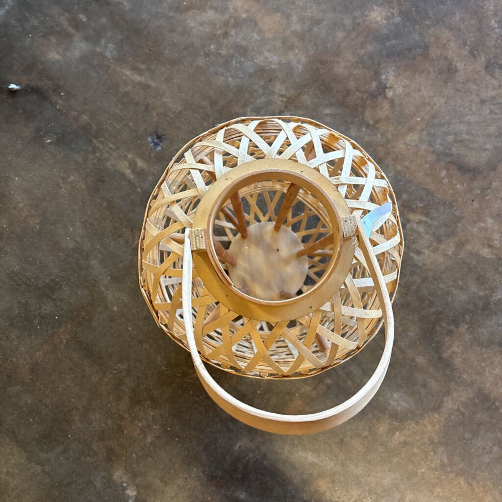 Woven Bamboo Lantern/Candle Holder 23"H