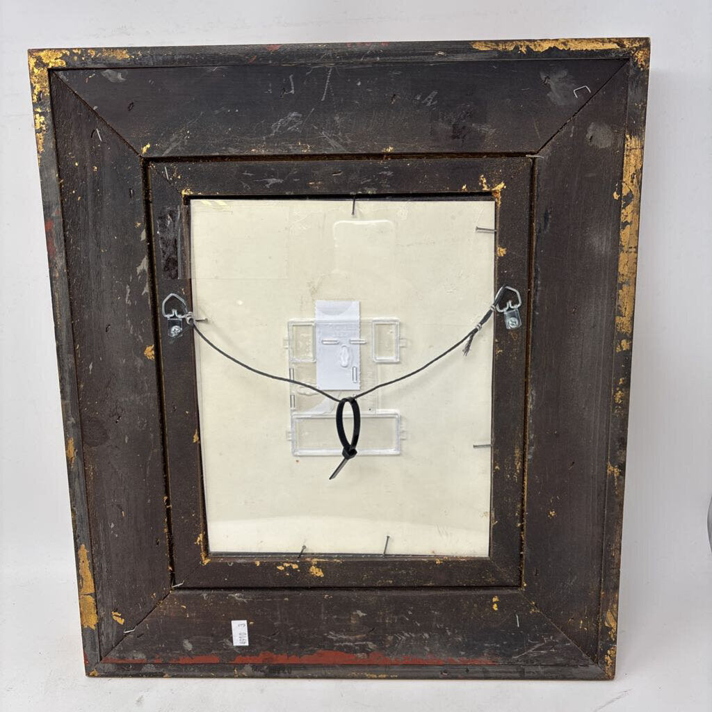 Impressionistic Style Framed Watercolor Village