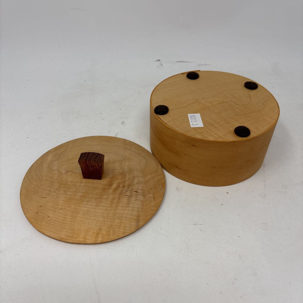 Round Wooden Lidded Box